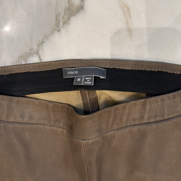 Vince olive leather pants size medium - Picture 2 of 7